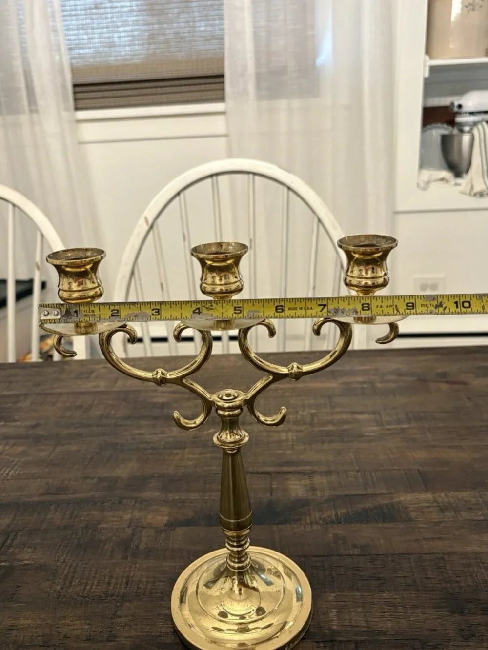 Vintage Baldwin Brass 3 Arm Candle Holder 11 Inch Candelabra
